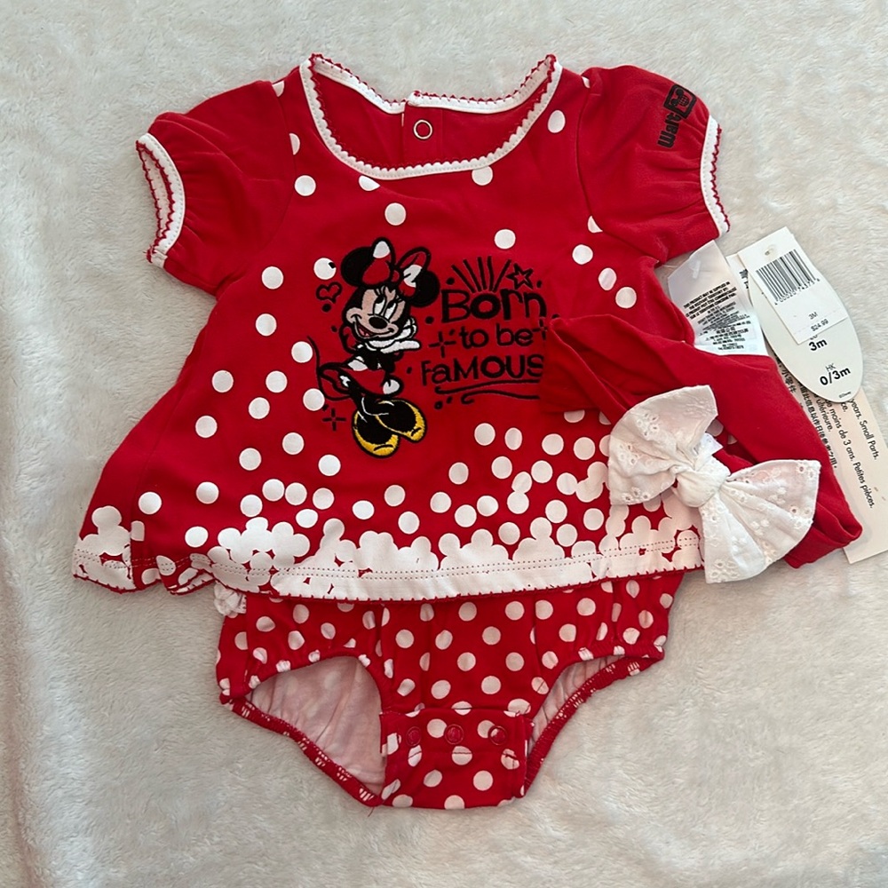 Disney Park 3mo Minnie set, red